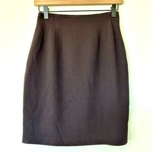 Vintage Emanuel Ungaro Brown Skirt Size 2 Petite Elegant Classic EUC Workwear